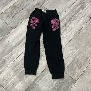 Black and pink dragon sweatpants
